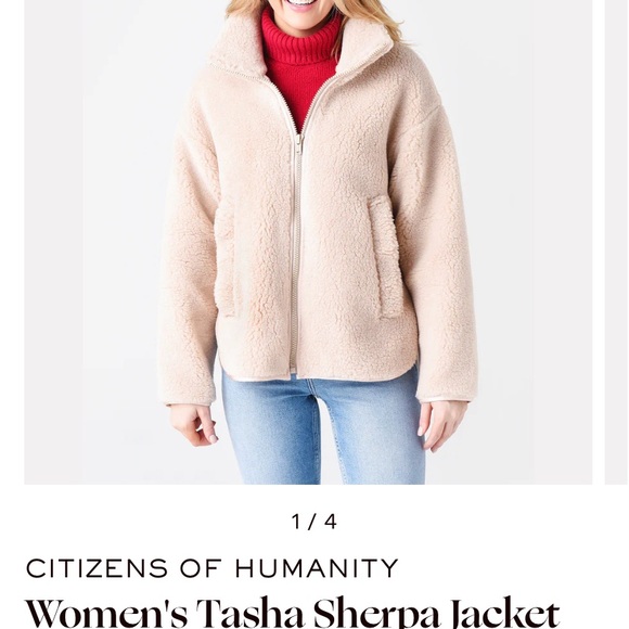 NWOT Citizens of Humanity Tan Fluffy Tasha Sherpa Jacket Coat Soft Medium M 8 10 - Picture 3 of 8